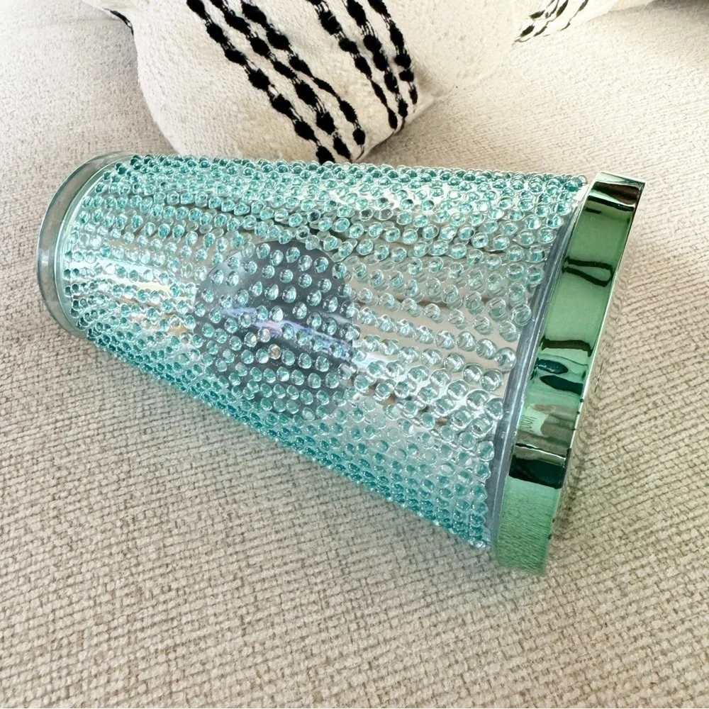 STARBUCKS Tumbler Green Circle Logo Studded Metallic Texture Dot 2014